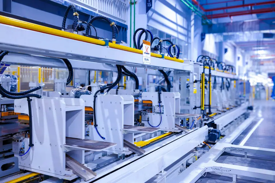 Automated manufacturing line in a bright factory