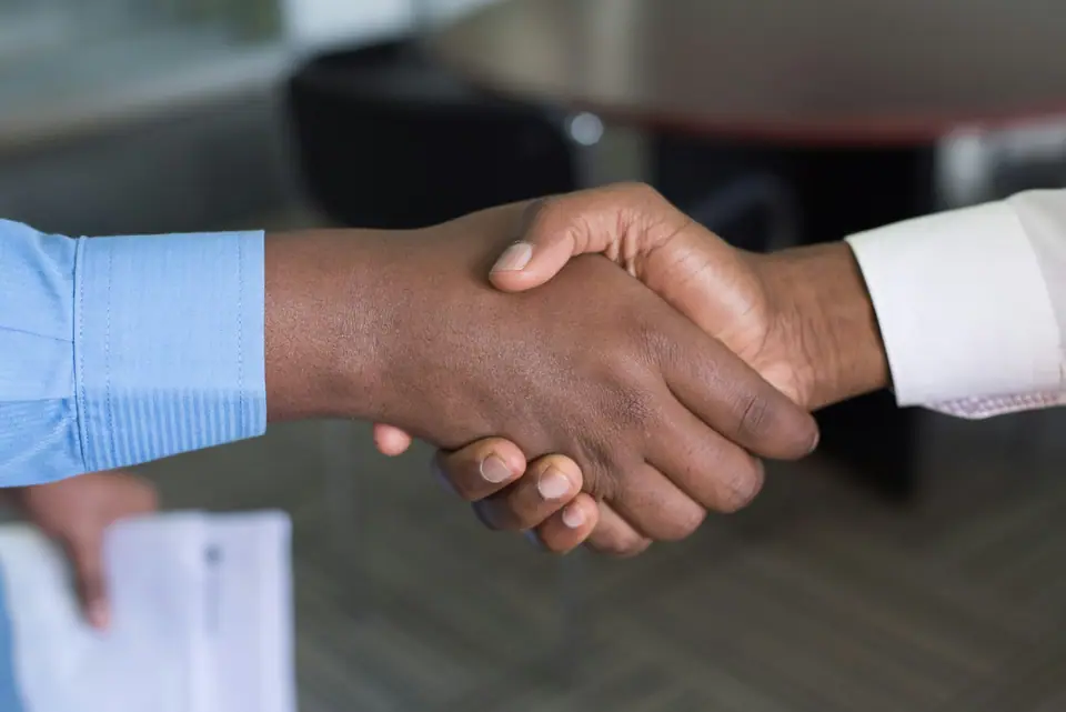 Close-up of a business handshake